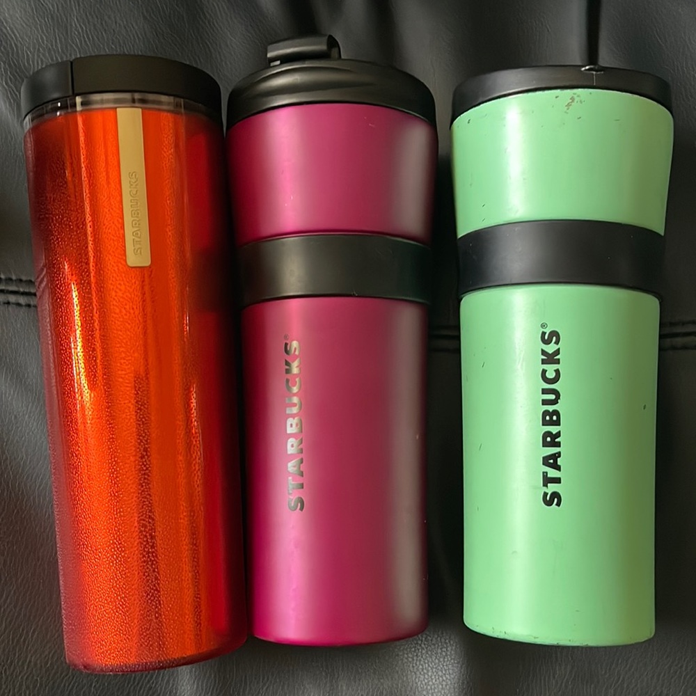 3 Starbucks travel mugs